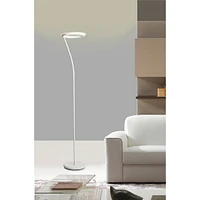 Streamdale Furniture 73" Tall Metal Torchiere Floor Led Lamp With Halo Design, Matte White Finish