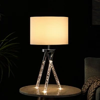 Streamdale Furniture 26.25" In Mid Century Birgit Led Acrylic Tapered Legs Silver Metal Table Lamp