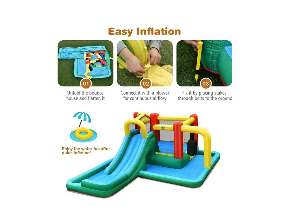Slickblue Slide Water Park Climbing Bouncer Pendulum Chunnel Game without Air-blower