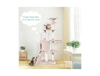 Slickblue 56 Inch Condo Scratching Posts Ladder Cat Play Tree