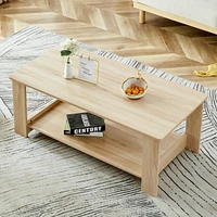 Log Textured Coffee Table for Modern Living Rooms