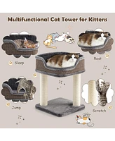 Slickblue Multi-Level Cat Climbing Tree with Scratching Posts and Large Plush Perch