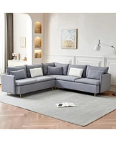 Simplie Fun 92" Modern Fabric Sofa with Support Pillow