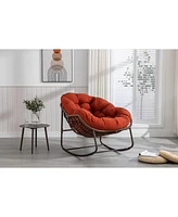 Streamdale Furniture Orange Rattan Rocking Chair with Cushion