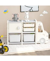 Slickblue Toddler Truck Storage Organizer with Plastic Bins