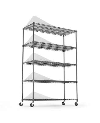 Simplie Fun Heavy Duty 6000 Lbs Storage Rack with Wheels - 82" H X 48" L X 24" D