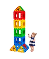 Slickblue 32 Pieces Big Waffle Block Set Kids Educational Stacking Building Toy