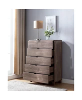 Streamdale Furniture 5 Drawer Chest Hazelnut