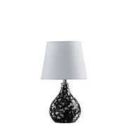 Streamdale Furniture 11.5" In Modern Black Seashell Swirl Pattern Mini Polyresin Table Lamp