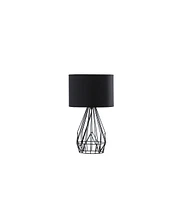 Streamdale Furniture 17.5" In Industrial Farm Metal Cage Black Table Lamp