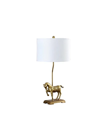 Simplie Fun 29.5" In Gold Royal Stallion Horse Resin Table Lamp