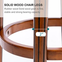 29.5" Brown Wooden Swivel Barstool with 360 Degree Swivel