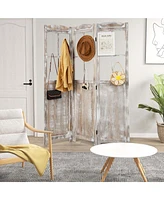 Costway 6FT Retro 3-Panel Room Divider Folding Privacy Screen Freestanding Wall Divider