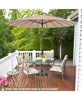 Costway 9 Ft Patio Round Market Umbrella with Push Button Tilt, Crank Handle