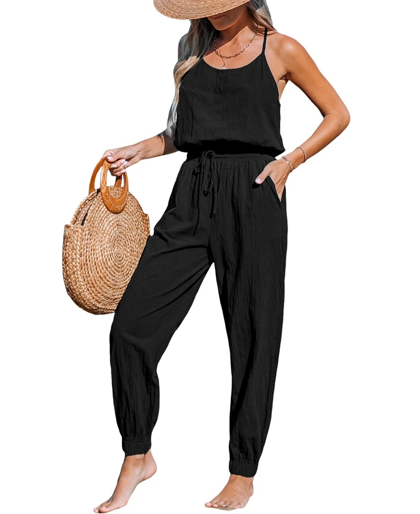 Cupshe Women's Tapered Leg & Back Cut-Out Jumpsuit