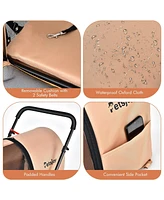 Sugift 4-in-1 Double Pet Stroller with Detachable Carrier and Travel Carriage-Beige