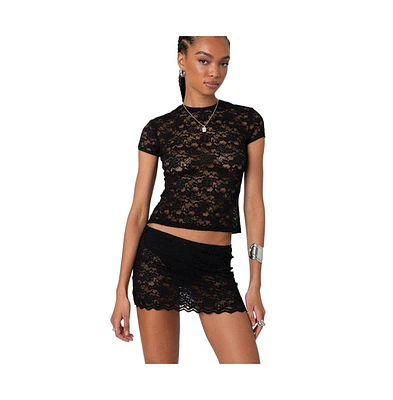 Women's Kaori Sheer Lace T Shirt