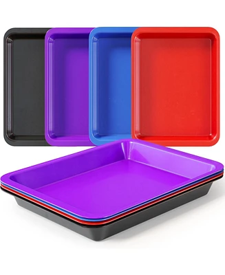 Doodle Hog Activity Plastic Tray - Art & Crafts Organizer Tray, Serving Tray, Great for Crafts, Painting (Set of 4 Colors