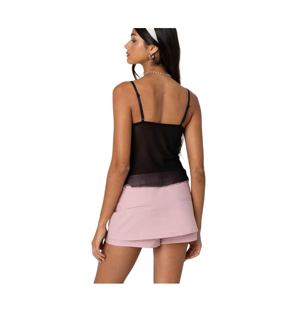 Edikted Women's Harriet Sheer Mesh Top