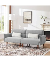 Streamdale Furniture Modern Grey Convertible Futon Sofa Bed with Adjustable Couch Sleeper