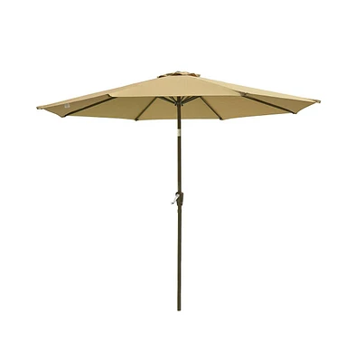 9ft UV50+ Fade Resistant New Olefin Outdoor Patio Umbrella 8 Rib Crank Tilt Beach Market Table Water Repellent