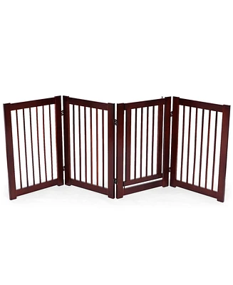 Slickblue 30 Inch Configurable Folding 4 Panel Wood Fence