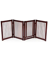 Slickblue 30 Inch Configurable Folding 4 Panel Wood Fence