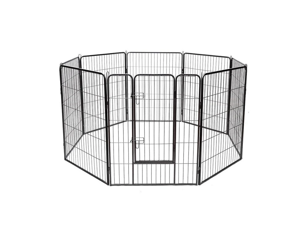 Slickblue 8 Metal Panel Heavy Duty Pet Playpen Dog Fence with Door-40 Inch