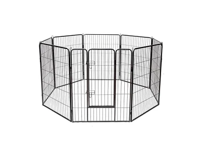 Slickblue 8 Metal Panel Heavy Duty Pet Playpen Dog Fence with Door-40 Inch