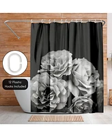 Americanflat 71x74 Floral Shower Curtain - Moody Roses by Chaos & Wonder Design