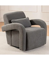 Simplie Fun Modern Cozy Grey Armchair with Thick Cushioning