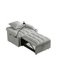 Convertible Sleeper Chair Bed - Grey