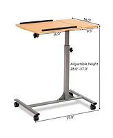 Costway 1PC Adjustable Laptop Notebook Desk Table Stand Holder Swivel Home Office Wheel