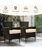 Costway 2PCS 21'' x 21'' Patio Chair Seat Cushion Pads Indoor/Outdoor