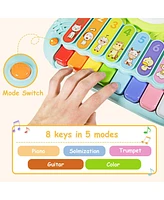 Sugift 3-in-1 Electronic Piano Xylophone Game Drum Set