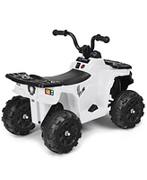 Costway Kids Ride On Atv Quad 4 Wheeler Electric Toy Car 6V Battery Power Led Lights