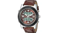 Timetech Men's Analog/Digital Multi-Function Weekend Sport Watch with Leather Band