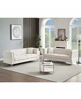 Simplie Fun Tufted 3-Seater Sofa Combo with Pillows