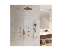 Casainc 12 Inch Wall Mounted Square Handheld Shower Set