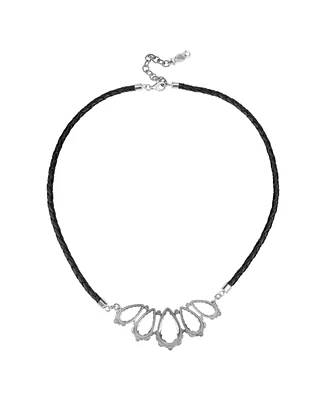 American West Jewelry Southwestern Raindrop Necklace-Features Sterling Silver Pendant with 20 Inch Black Leather Cord