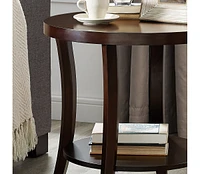 Perth Contemporary Oval Shelf End Table, Espresso