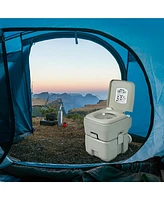 Gymax 5.3 Gallon 20L Portable Travel Toilet Camping Rv Indoor Outdoor Potty Commode