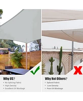 2 Pack 12x8 Ft 97% Uv Block Rectangle Hdpe Sun Shade Sail Heavy Duty Canopy