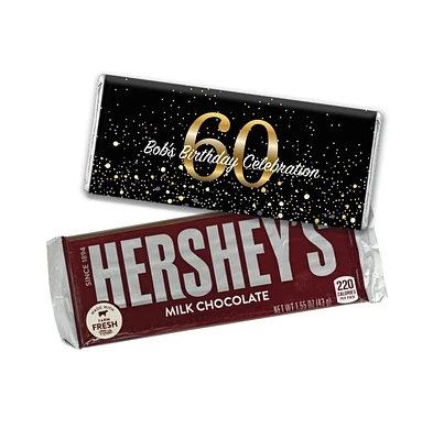 Just Candy 12ct 60th Birthday Candy Party Favors Wrapped Hershey's Chocolate Bars by (24 Pack) - Candy Included - Assorted pre