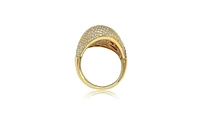 Suzy Levian New York Sterling Silver Cubic Zirconia Pave Double Puff Ring