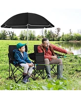 Vebreda Portable Folding Picnic Double Chair With Umbrella