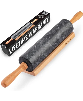 Zulay Kitchen 17-Inch Marble Rolling Pin With Stand