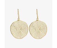 Ink + Alloy Brass Large Circle With Holes Drop Earrings 2.5"