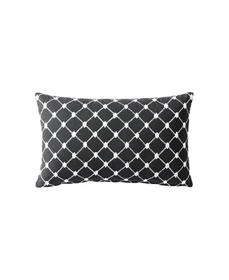 Linen Classique Dotted Windowpane Reversible Decorative Pillow