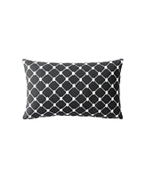 Linen Classique Dotted Windowpane Reversible Decorative Pillow